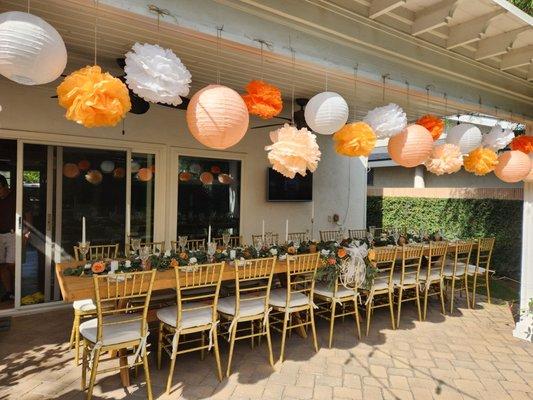 Farm tables and chiavari chairs