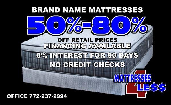 Great deals with interest free no credit check financing. 90 days same as cash. $39 down takes what ever you want home today.