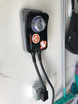 240V ChargePoint Charger and outlet installed by Pete