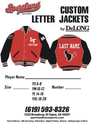 We customize everything from blankets to Lettermans jackets