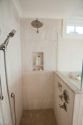 Private Residence, Bathroom Flooring and Shower Tile Installation.