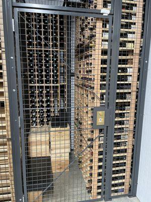 Walk-in locker with wine racks