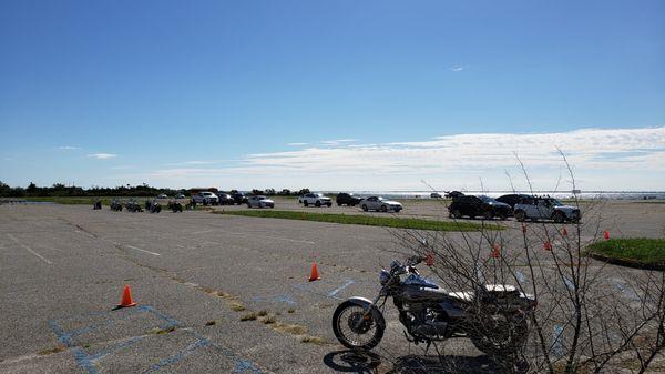 View of parking next to the course