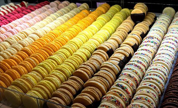 A wide variety of macarons