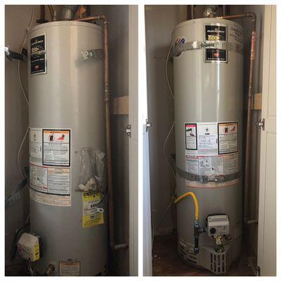 Water heater replacement in Highland.