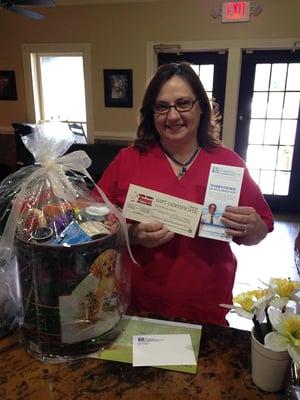 Winning raffle ticket winner for the "Catch the Critters" Fundraising event.