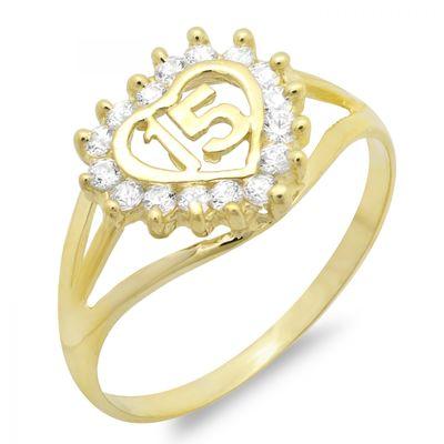 14kt Quinceanera Ring. http://www.silara.net/14kt-15-ring-cz/