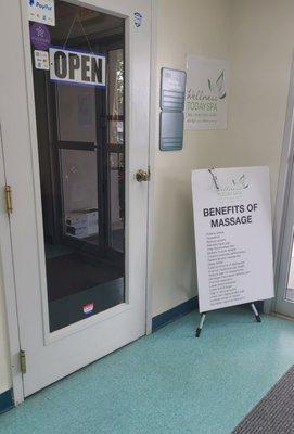 Hallway entrance from medical center.