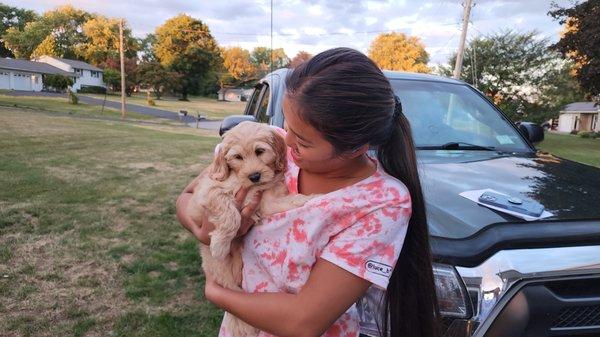 Our daughter with her lil Charlie!