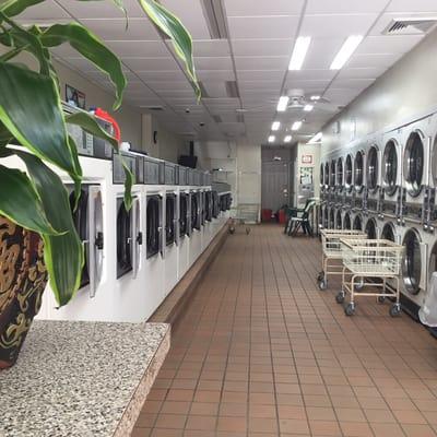 Inside laundromat