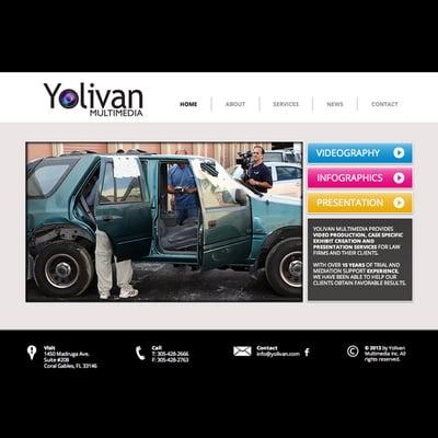 Snapshot of Yolivan website homepage.