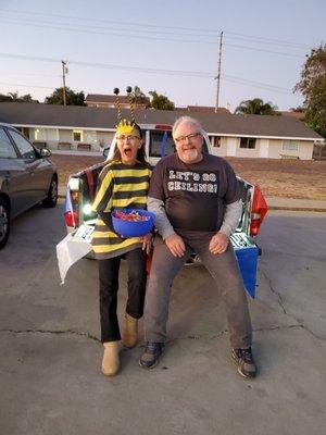 Our Pastor and his wife during Trunk or Treat.