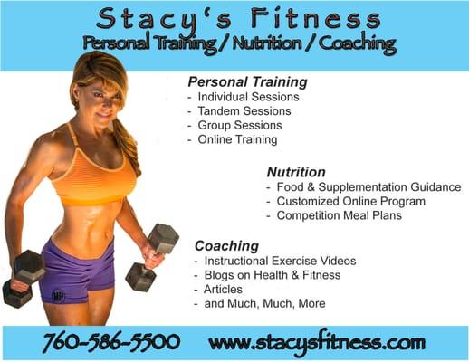 Programs available in person or online! stacysfitness.com