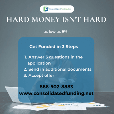 Hard Money isnt hard, we can help you get the funding you need! Apply now