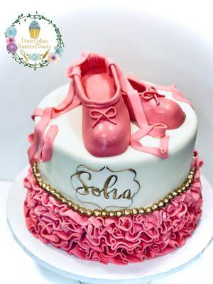 Ballerina Slippers Theme Cake