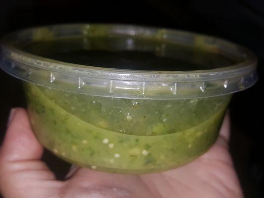 The butcher bitched at my husband,No green salsa.... This is their "guacamole".... Looks like salsa to me!