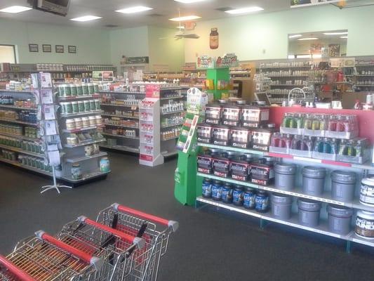 Inside the shop, the vitamins, minerals, and other dietary supplements section.