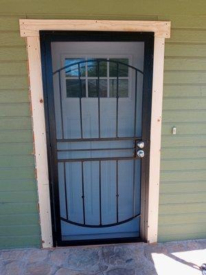 Replaced door and repaired security door