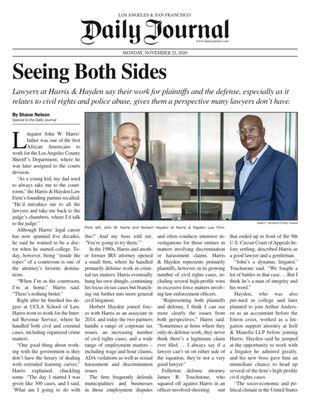 Legal Publication article about Harris & Associates (Page 1)