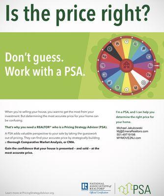 NAR certified PSA- Pricing Strategy Advisor