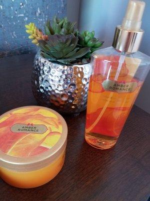 Amber Romance body spray & cream. Bare Vanilla is new replacement.