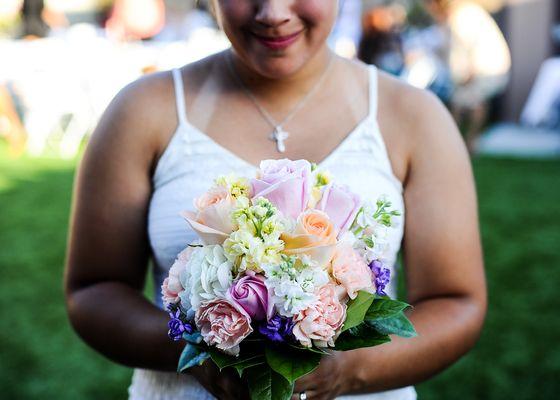 Our beautiful bride and bouquet through an artistic perspective.