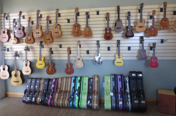 Ukuleles for sale.