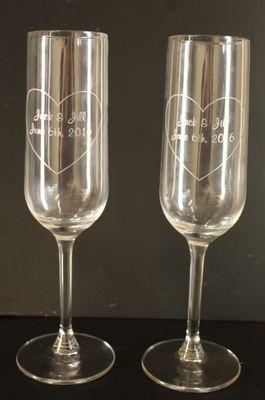 Custom engraved Champagne Flutes