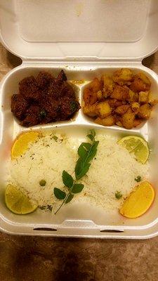 Are signature beef plate made with basmati rice and sauteed potatoes