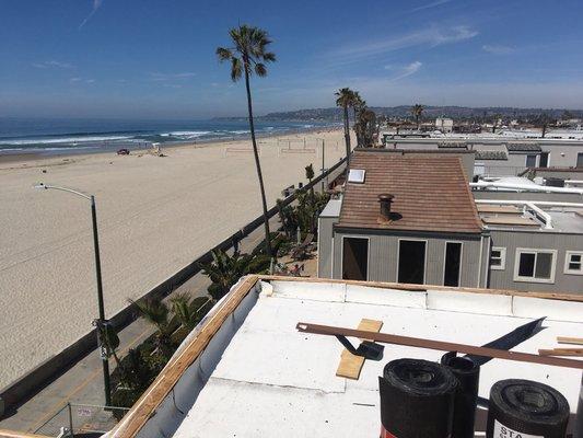 Roofing on the Misson beach boardwalk, an icon of San Diego