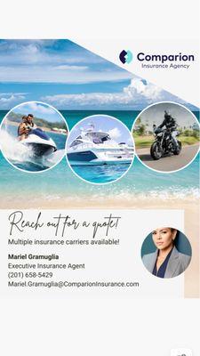 we insure, Boat, motorcycles, yetski