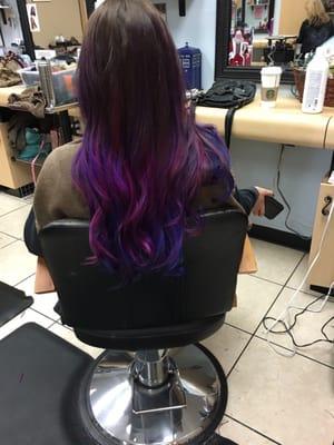 Galaxy purple ombré hair @hairbyCarmen