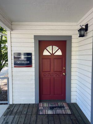 Office red front door