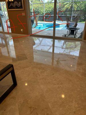 Travertine floor