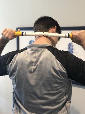 The Muscle Stick is a great item we have in our office that helps to accelerate muscle recovery.