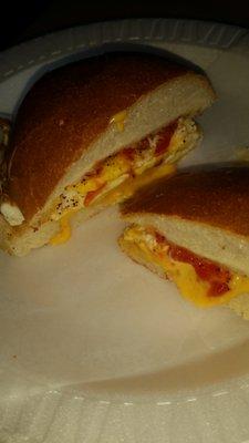 Classic egg and cheese salt pepper ketchup