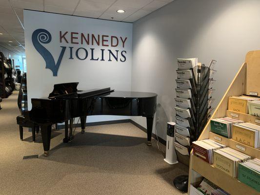 Grand Piano in the showroom.