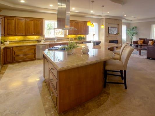 Beautiful, expansive kitchen with large island