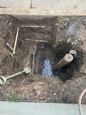 Broken sewer line