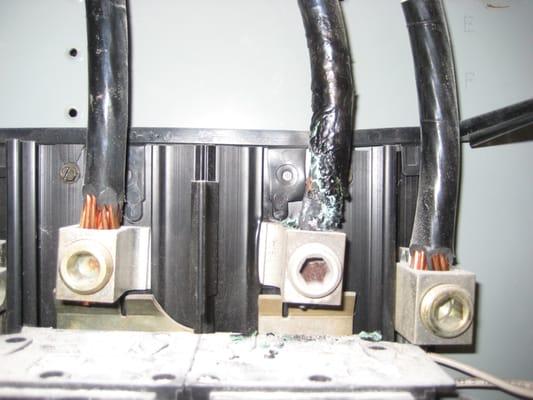 Damage resulting from loose electrical connection