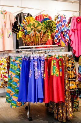 Ankara skirts, Ankara fan, fabric fan, African fabric clothing