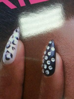 This is the pointy nails and the diamond design