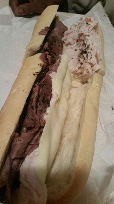 Ordered the Aunt Lucy, got the Uncle Paulie instead (turkey, roast beef and provolone). It comes with no "rabbit food."