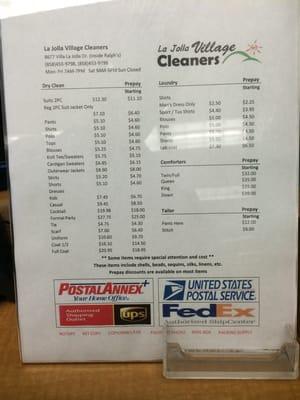 Price list