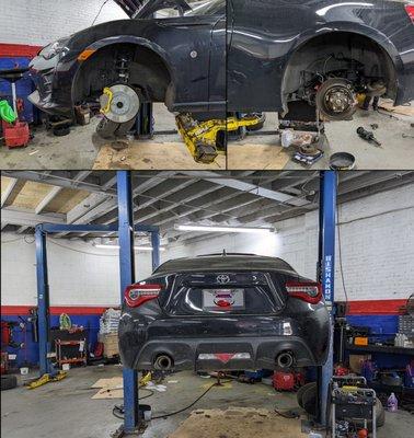 Toyota GT 86 Front and Rear Brake Pads and Rotors.