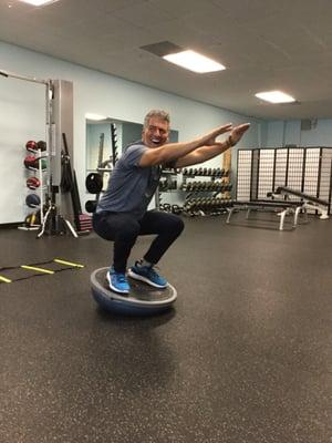 Bosu squats to work on balance