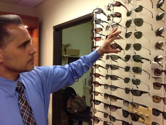 Alex Perez the optician has glasses for every face & budget, including sunglasses and Varilux no-line bifocals