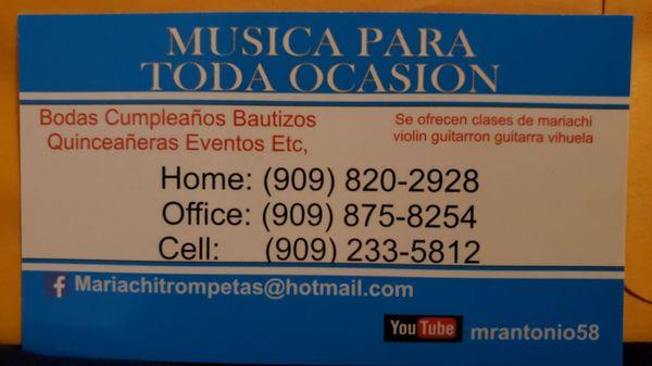 Trompetas de Mexico Business card