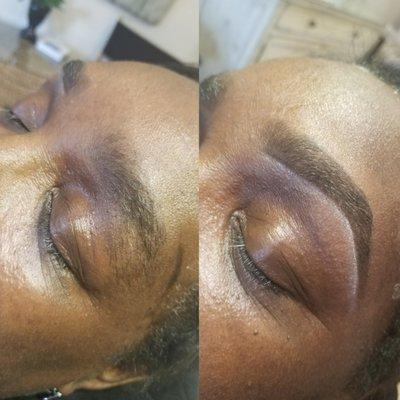 BROWS frame the face.  Look at this amazing Before & After. Book an appointment with Julie