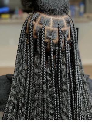 Goddess boho box braids